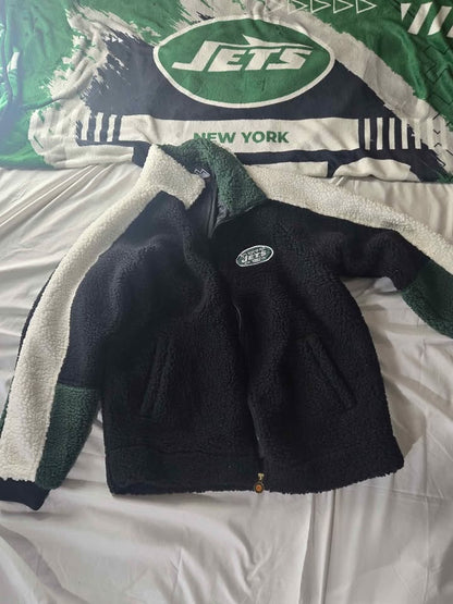 Vintage New York Jets Sherpa Fleece Jacket by First Down