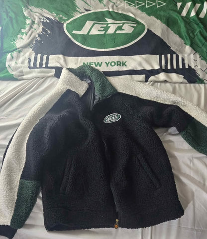 Vintage New York Jets Sherpa Fleece Jacket by First Down