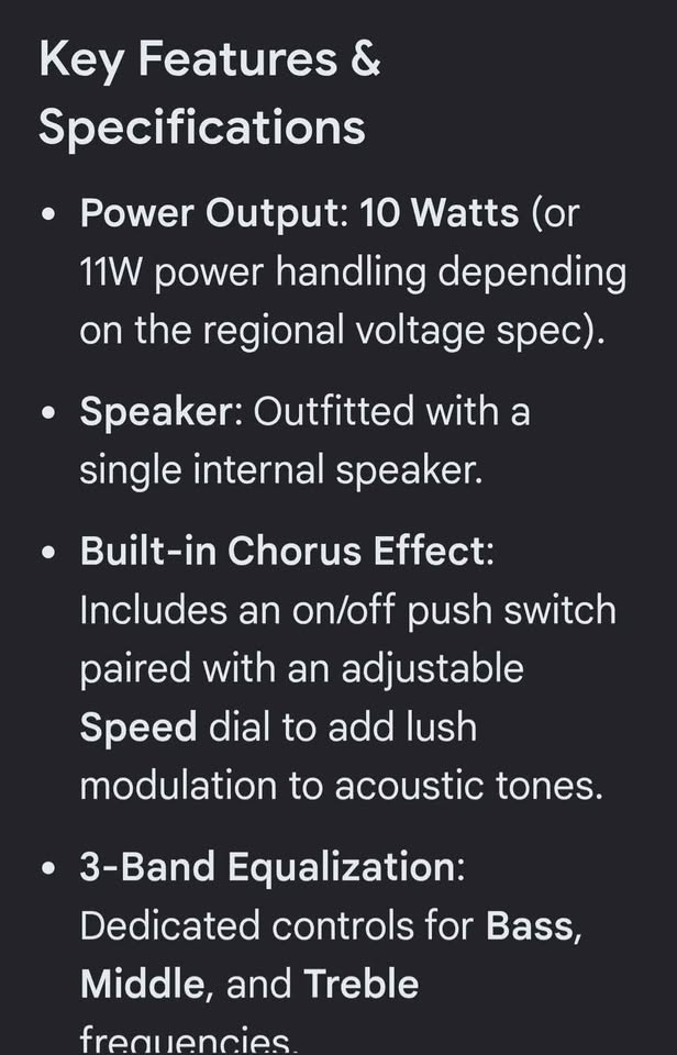 Ibanez ACA 10 Amplifier with Chorus