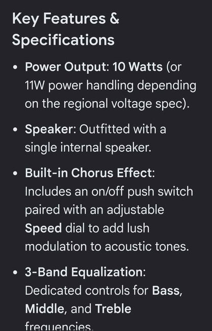 Ibanez ACA 10 Amplifier with Chorus