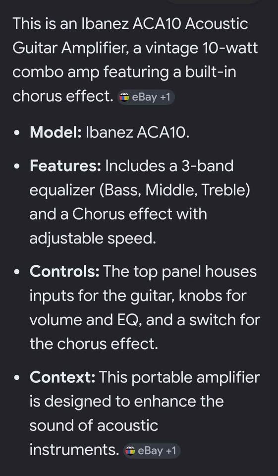 Ibanez ACA 10 Amplifier with Chorus