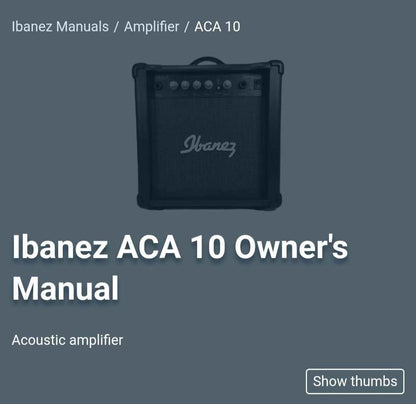 Ibanez ACA 10 Amplifier with Chorus