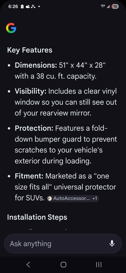 Suv cargo cover