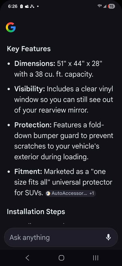 Suv cargo cover