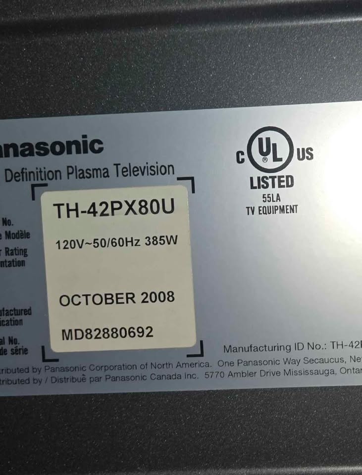 Panasonic 42in 1080HD viera TV