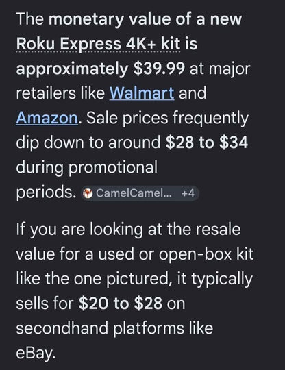 Roku Express 4K+ package. FREE CHANNELS and APPS