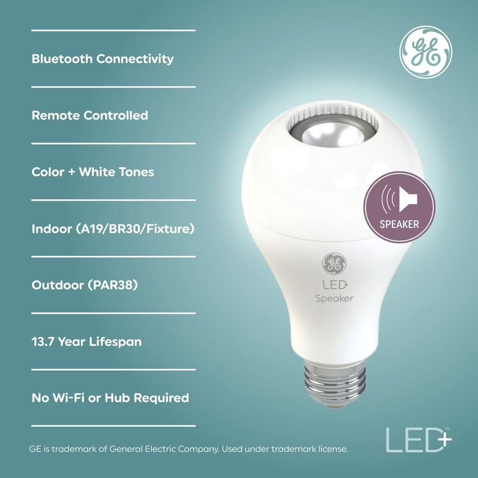 GE LED+ Bluetoothv Speaker LED Light Bulb