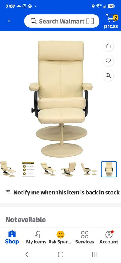 Scandinavian swival pedestal full recline chairs with ottoman