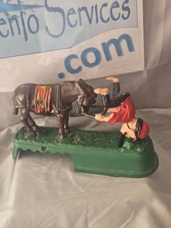 Vintage cast iron horse bank