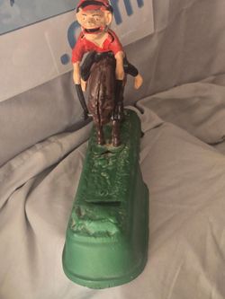 Vintage cast iron horse bank