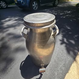 Vintage aluminum milk can KEG with spigot