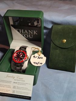 Red Stainless Divers' Watch