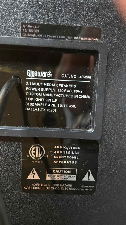 Gigaware 2.1 Multimedia Computer Speakers