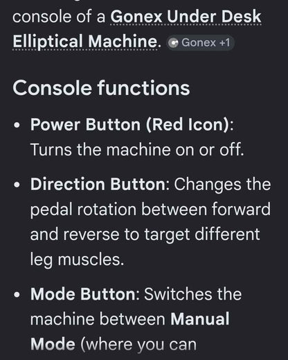 Elliptical under desk w/remote
